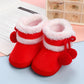 Cute Comfortable Solid Color Boots For Baby Girls, Soft Warm Plus Fleece Boots For Indoor Walking, Autumn And Winter