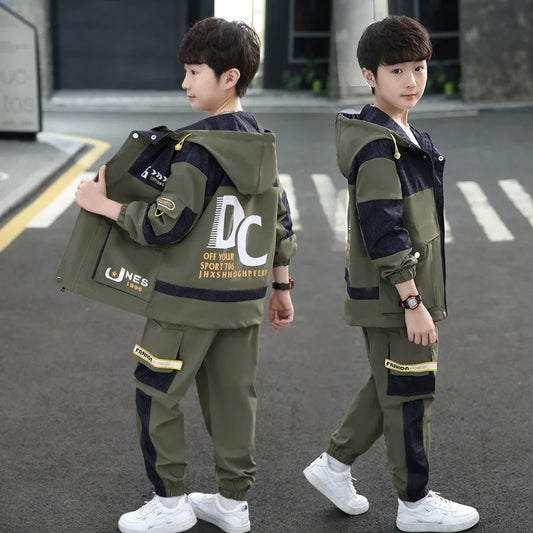 Boys Coat +Pants Kids Sets Tracksuit 2PCS/Set 2024 Casual Spring Autumn Cotton Outfits Jogging Suit Children Clothing