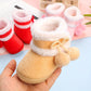 Cute Comfortable Solid Color Boots For Baby Girls, Soft Warm Plus Fleece Boots For Indoor Walking, Autumn And Winter