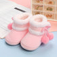 Cute Comfortable Solid Color Boots For Baby Girls, Soft Warm Plus Fleece Boots For Indoor Walking, Autumn And Winter